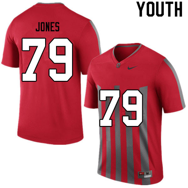 Youth #79 Dawand Jones Ohio State Buckeyes College Football Jerseys Sale-Retro